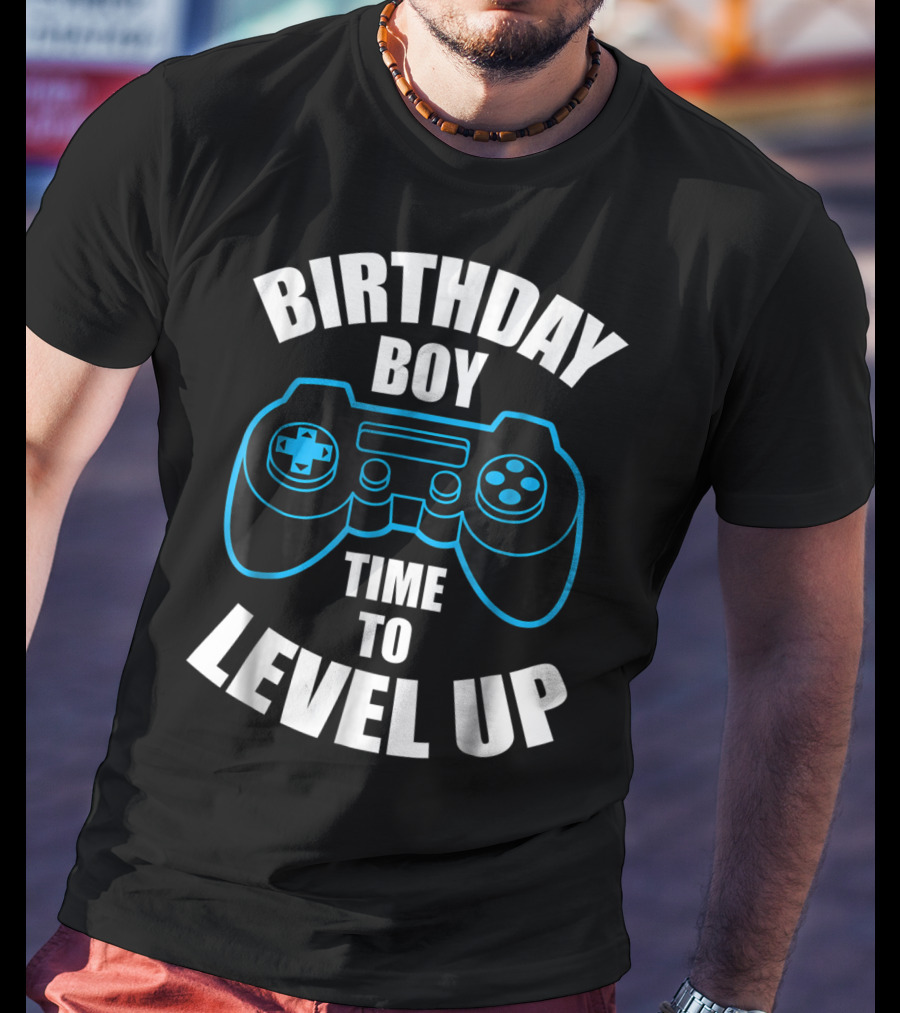 Birthday Boy Time To Level Up Gamer Theme Bday Loading T-Shirt