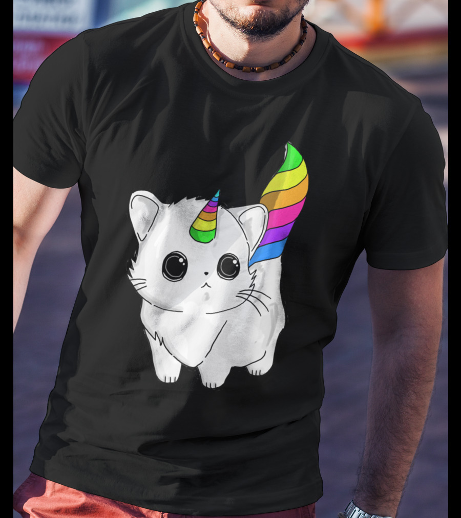Caticorn Unicorn Rainbow Cat For Girls Boys Adults T-Shirt