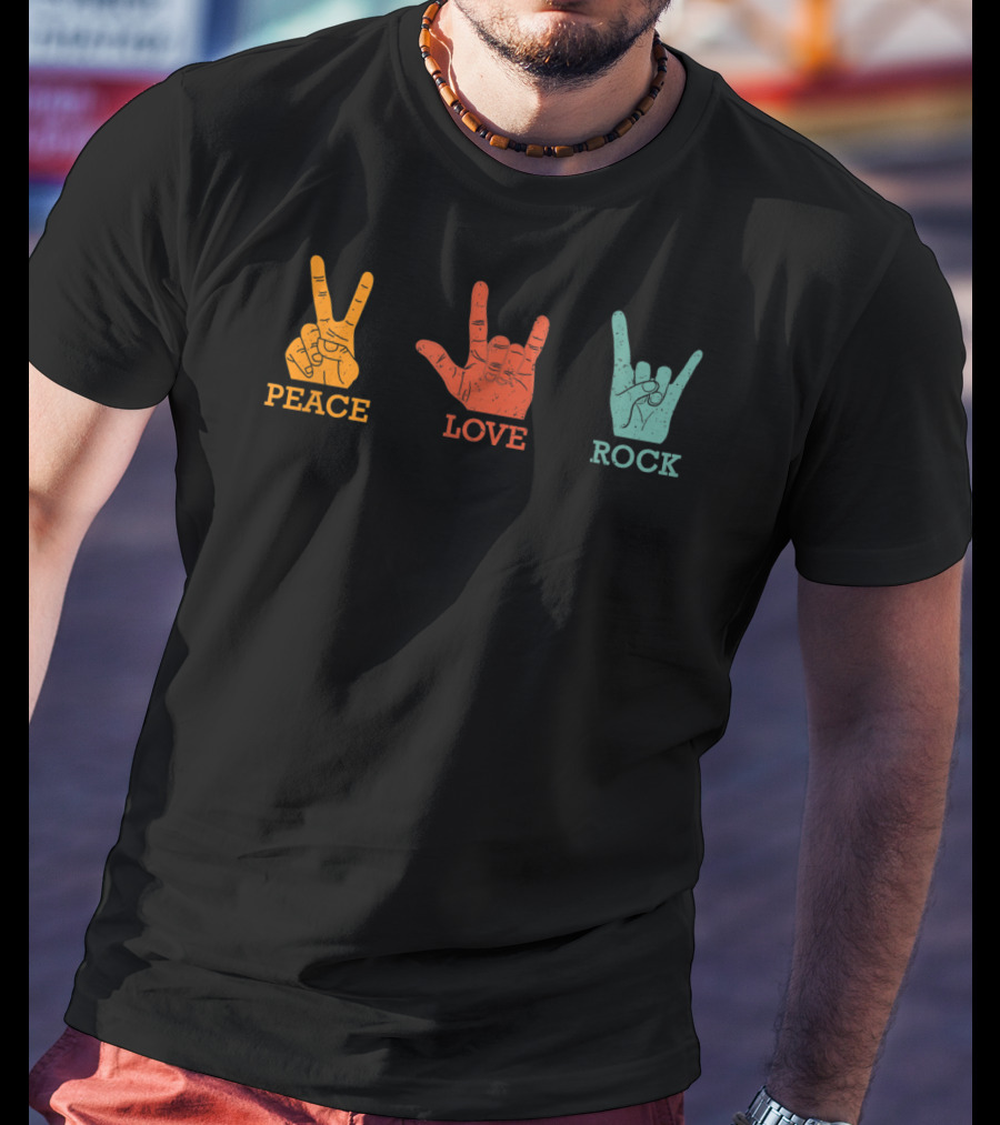 Peace Love Rock Classic Vintage Concert T-Shirt
