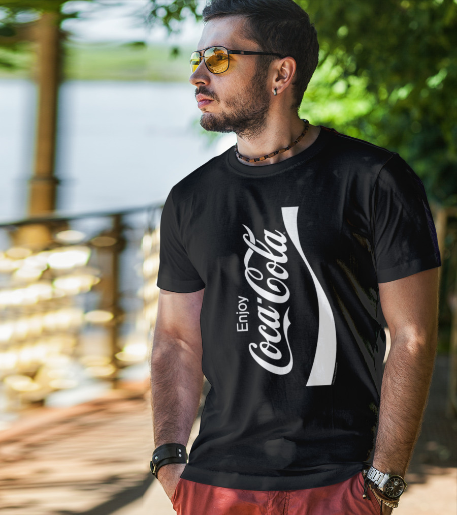 Enjoy Coca-Cola Black And White T-Shirt