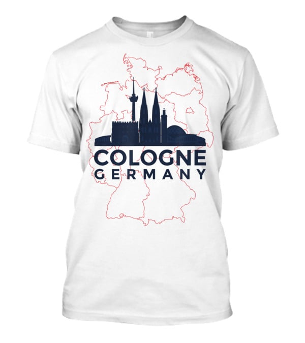 Cologne Germany Koln Skyline And Map Souvenir T-Shirt