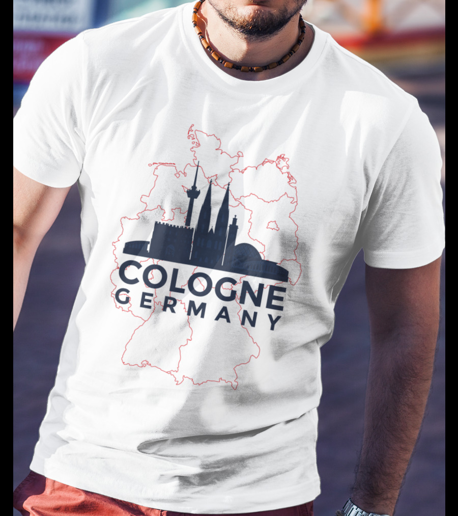 Cologne Germany Koln Skyline And Map Souvenir T-Shirt