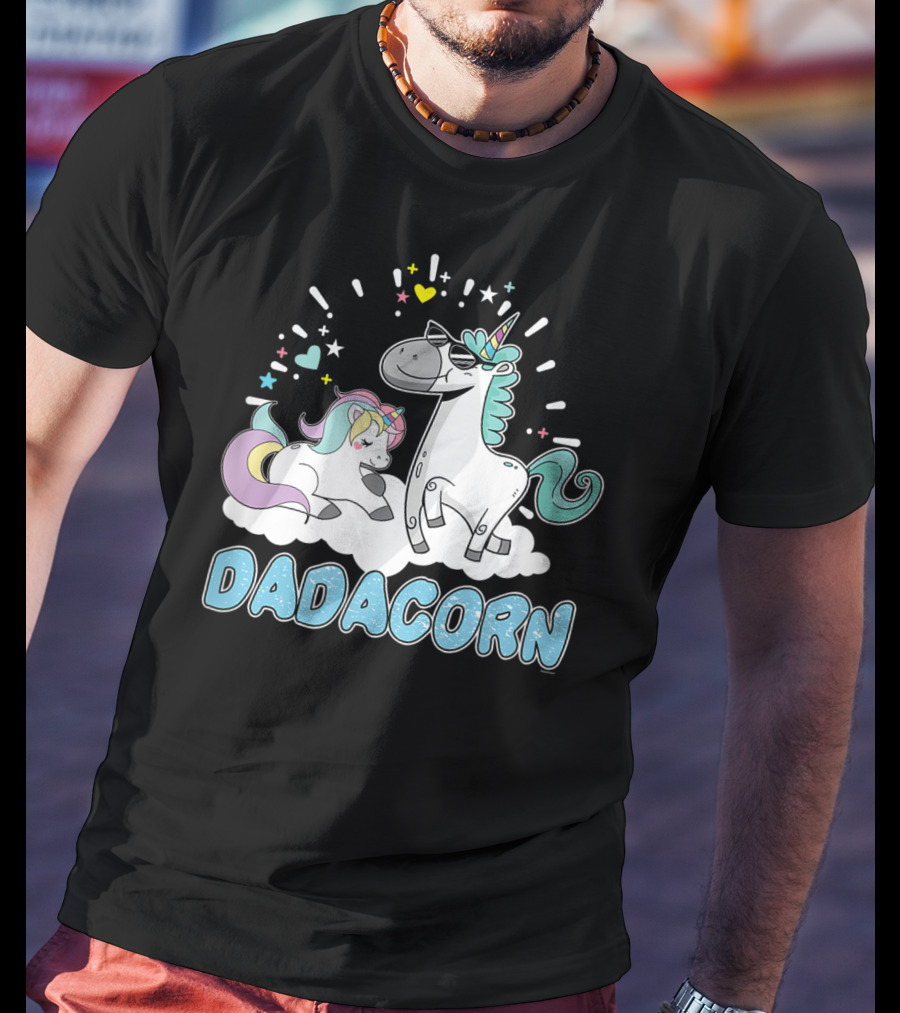 Dadacorn Cool Father Cute Unicorn Birthday T-Shirt