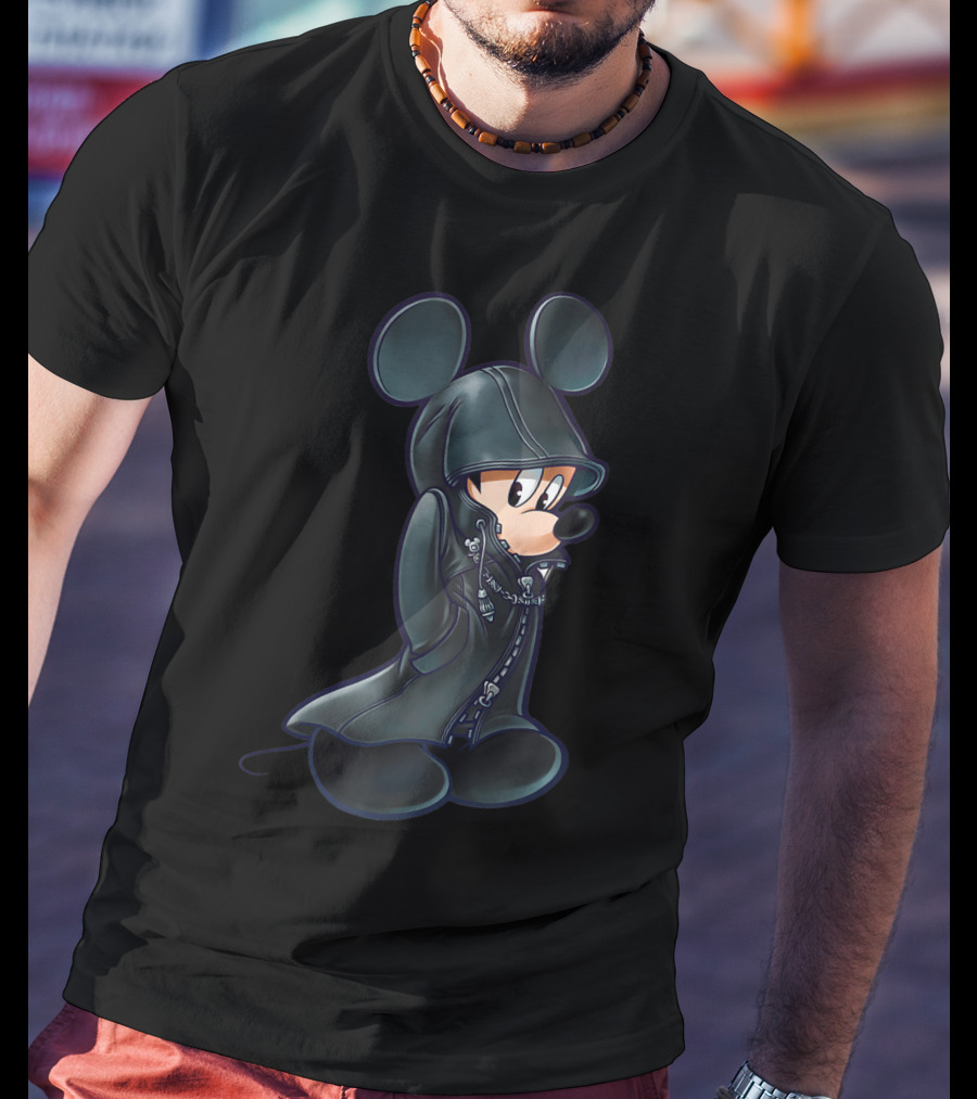 Disney Kingdom Hearts King Mickey Black Hooded Coat T-Shirt
