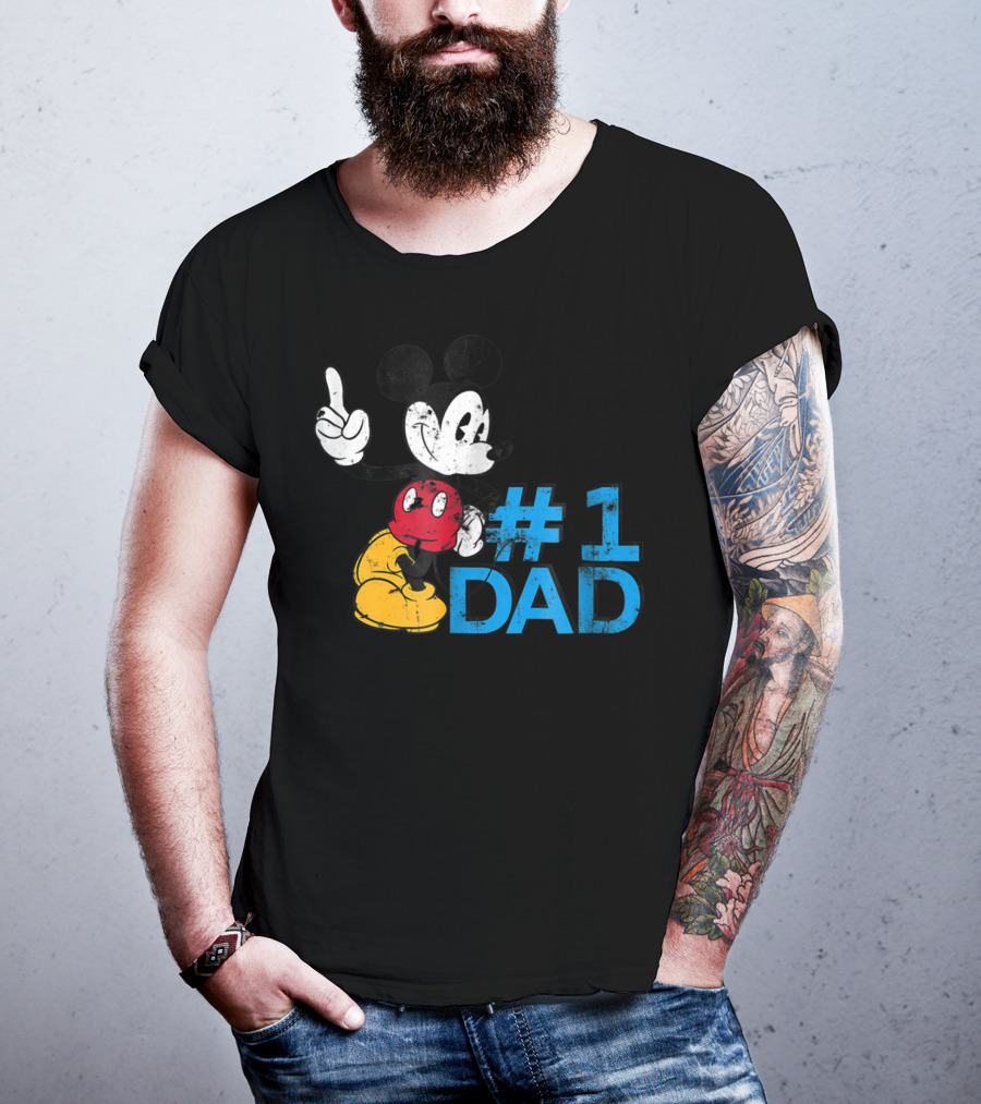 Disney Mickey Mouse #1 Dad Father's Day T-Shirt