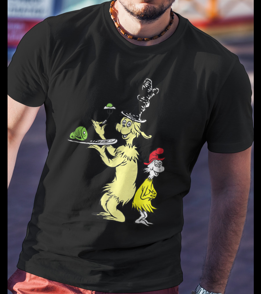 Dr Seuss Sam I Am With Green Eggs And Ham Iconic Characters T-Shirt