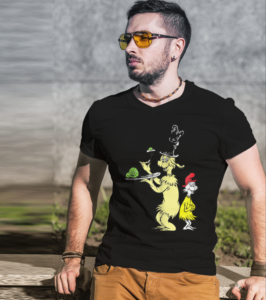 Dr Seuss Sam I Am With Green Eggs And Ham Iconic Characters T-Shirt