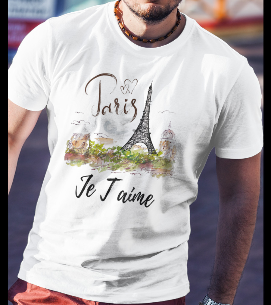 Paris Eiffel Tower Je T'aime Vintage Love Paris Fran T-Shirt