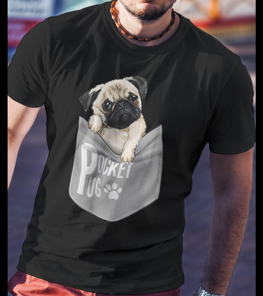 Pocket Pug Funny Cute Dog Pug T-Shirt