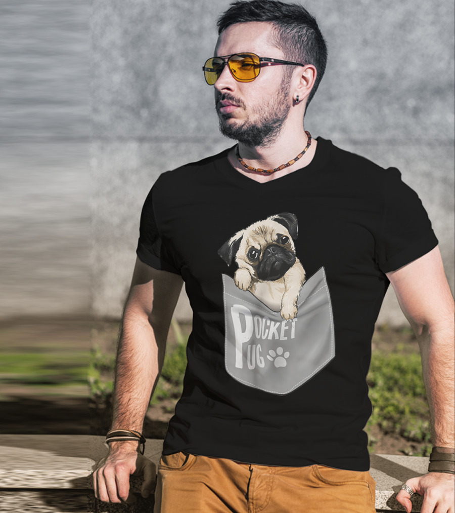 Pocket Pug Funny Cute Dog Pug T-Shirt