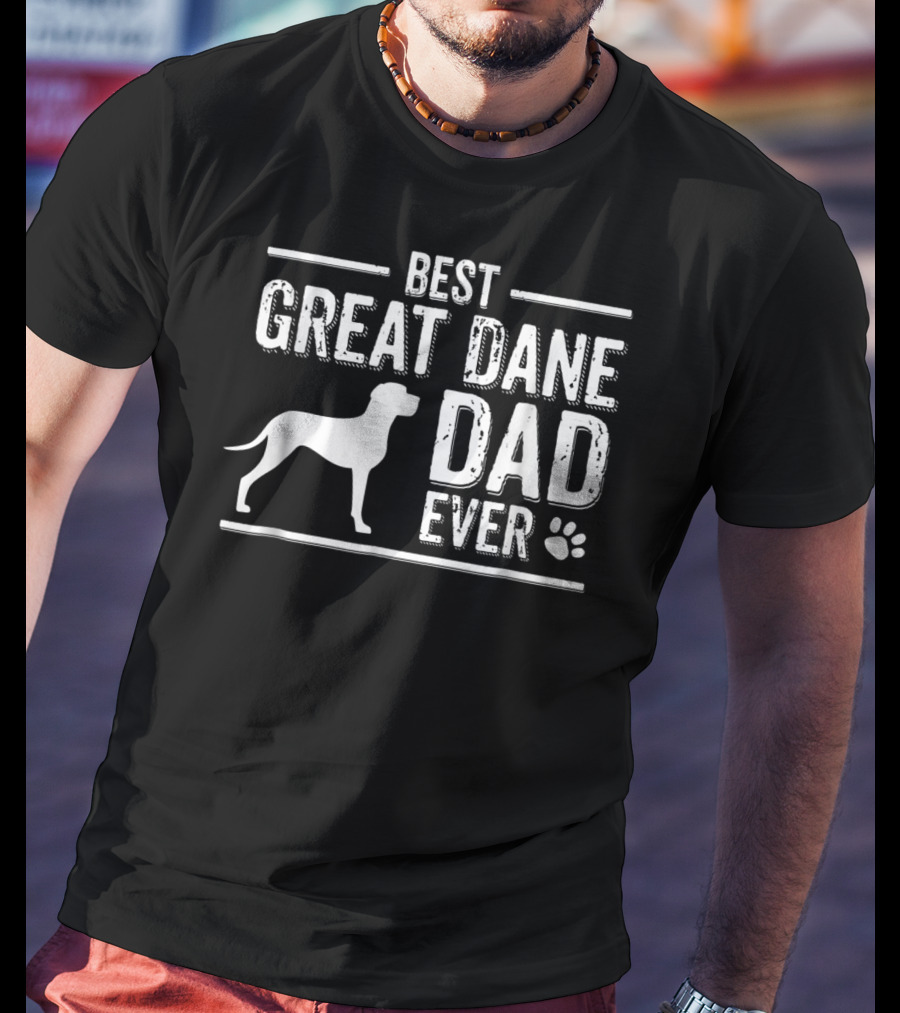 Best Great Dane Dad Ever Paw Prints T-Shirt