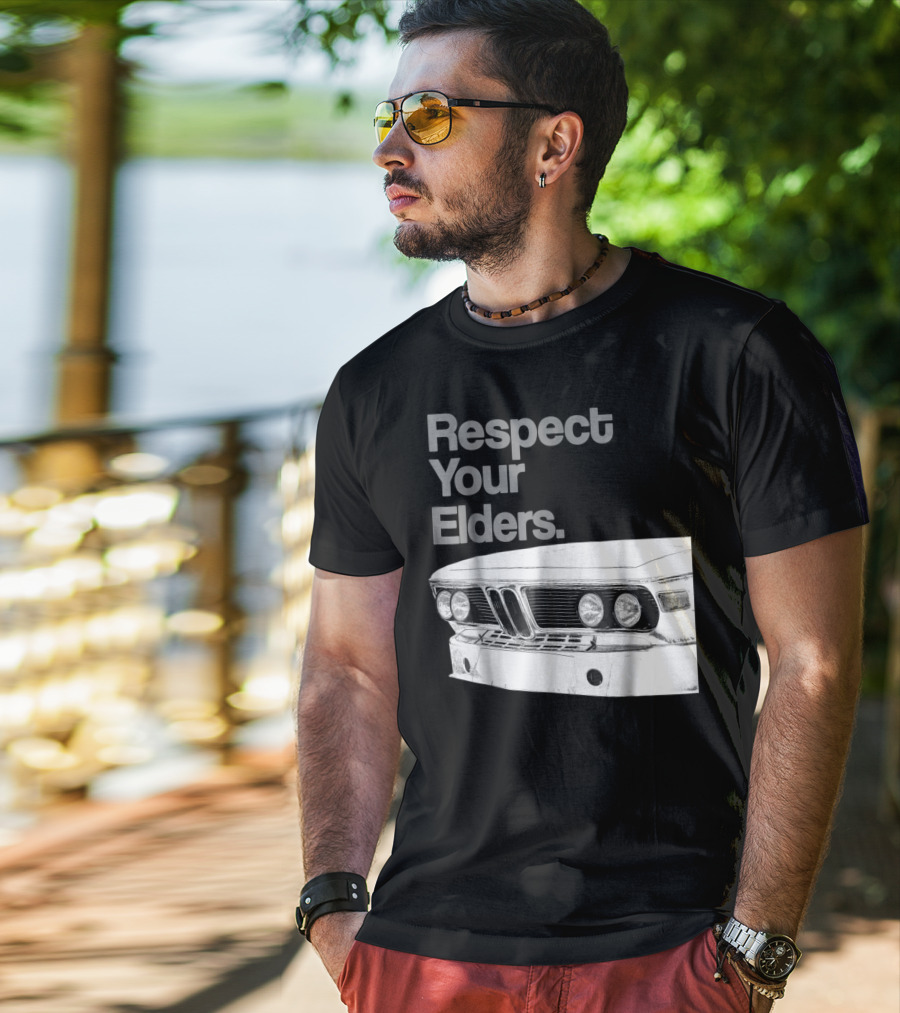 Respect Your Elders Vintage Euro Car Front Grille T-Shirt
