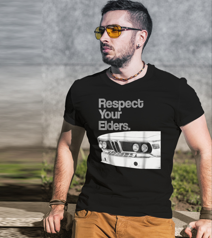 Respect Your Elders Vintage Euro Car Front Grille T-Shirt