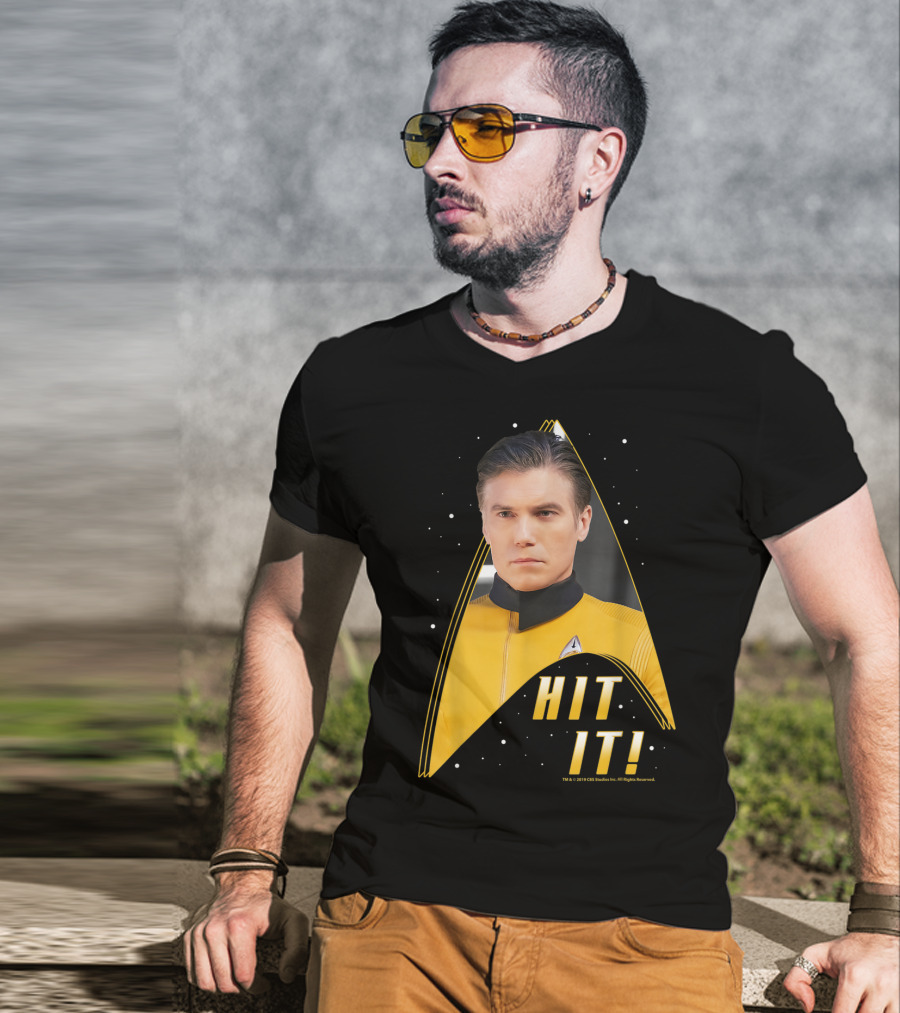 Star Trek Discovery Captain Pike Hit It Starfleet Delta Badge T-Shirt