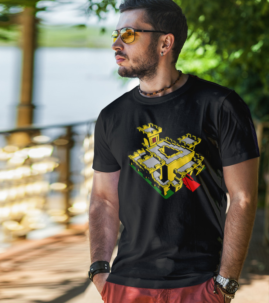 Classic Yellow Castle AFOL Toy Brick Fortress T-Shirt