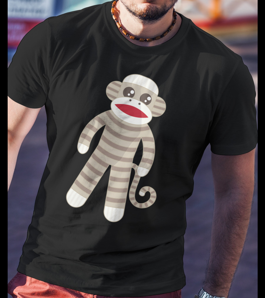 Cute Classic Striped Sock Monkey Toy T-Shirt