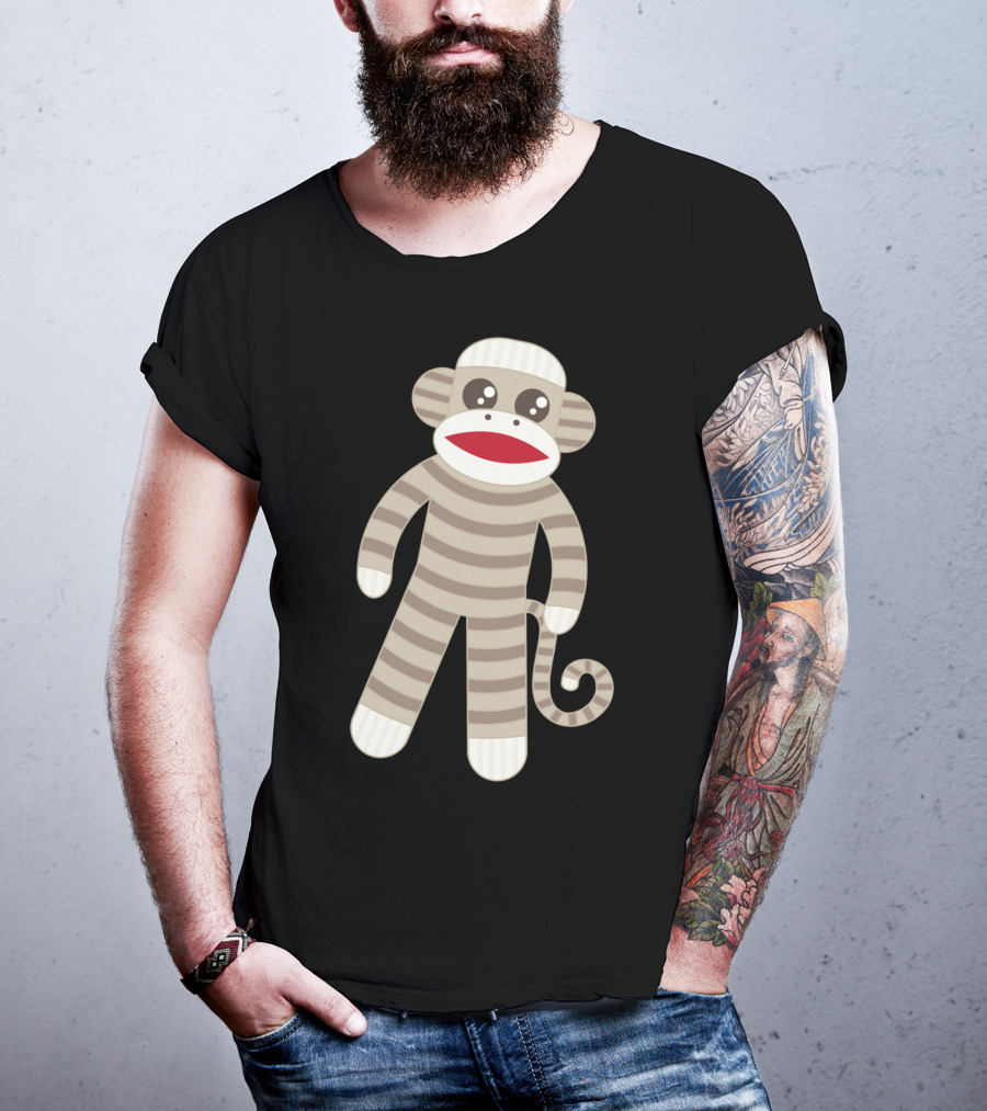 Cute Classic Striped Sock Monkey Toy T-Shirt