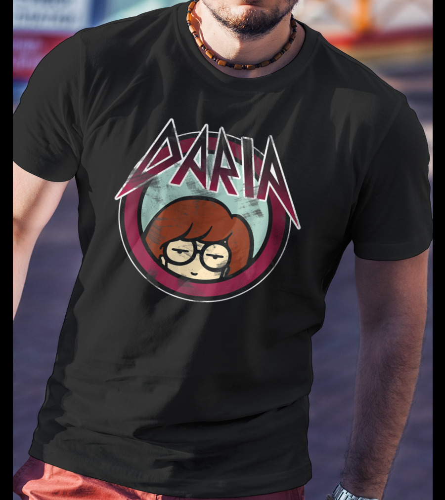 Daria Classic Metal Logo Grunge Style Icon With Glasses T-Shirt