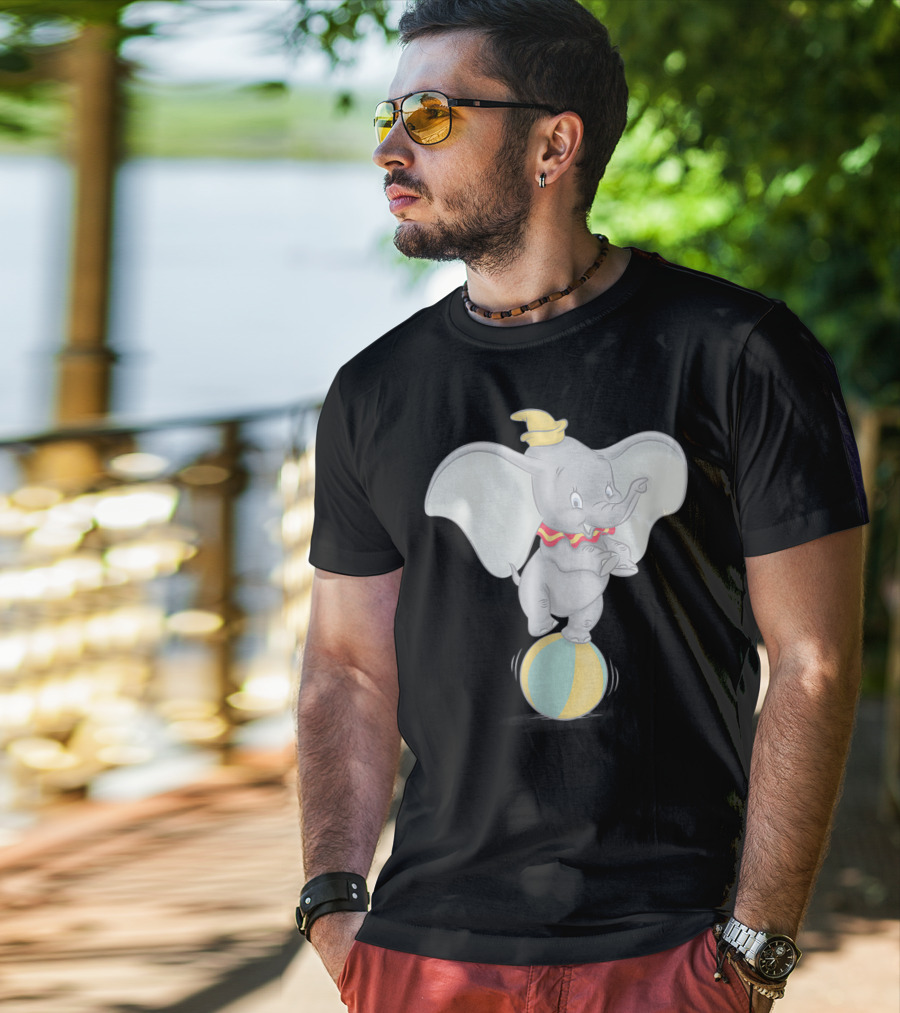 Disney Dumbo Balancing On Ball Watercolor T-Shirt