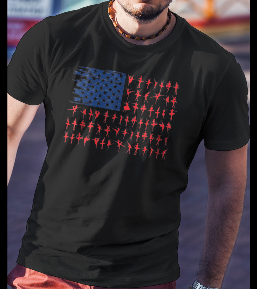 Ballet American Flag USA Ballet Flag T-Shirt