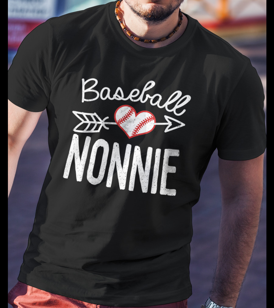 Baseball Nonnie Heart Arrow T-Shirt