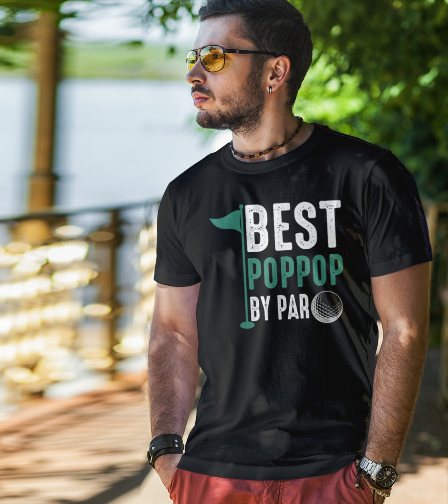 Best Poppop By Par Father's Day Golf Flag T-Shirt