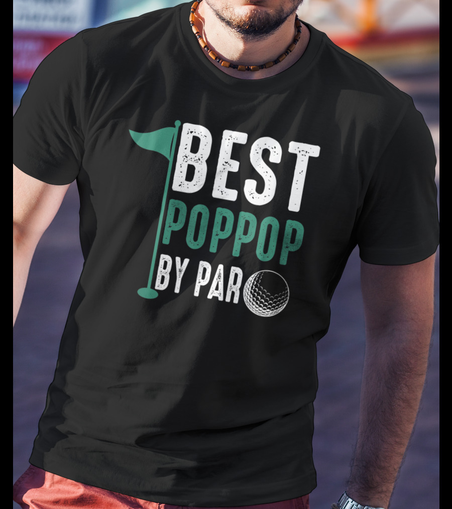 Best Poppop By Par Father's Day Golf Flag T-Shirt