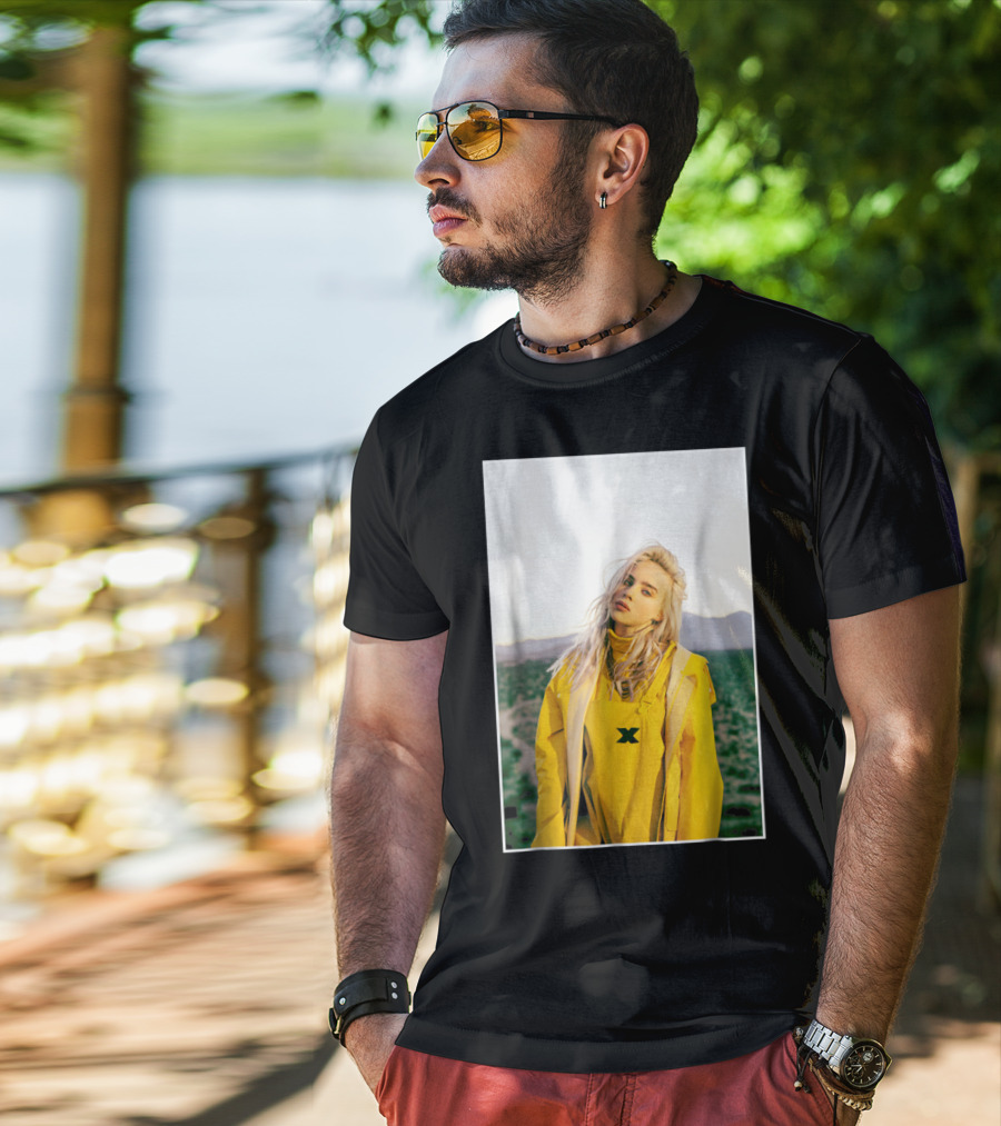 Billie Eilish Yellow Outfit Desert Photo T-Shirt