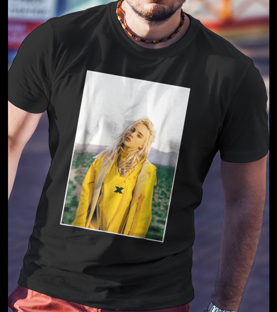 Billie Eilish Yellow Outfit Desert Photo T-Shirt