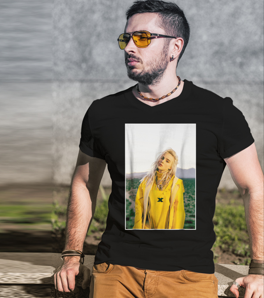 Billie Eilish Yellow Outfit Desert Photo T-Shirt