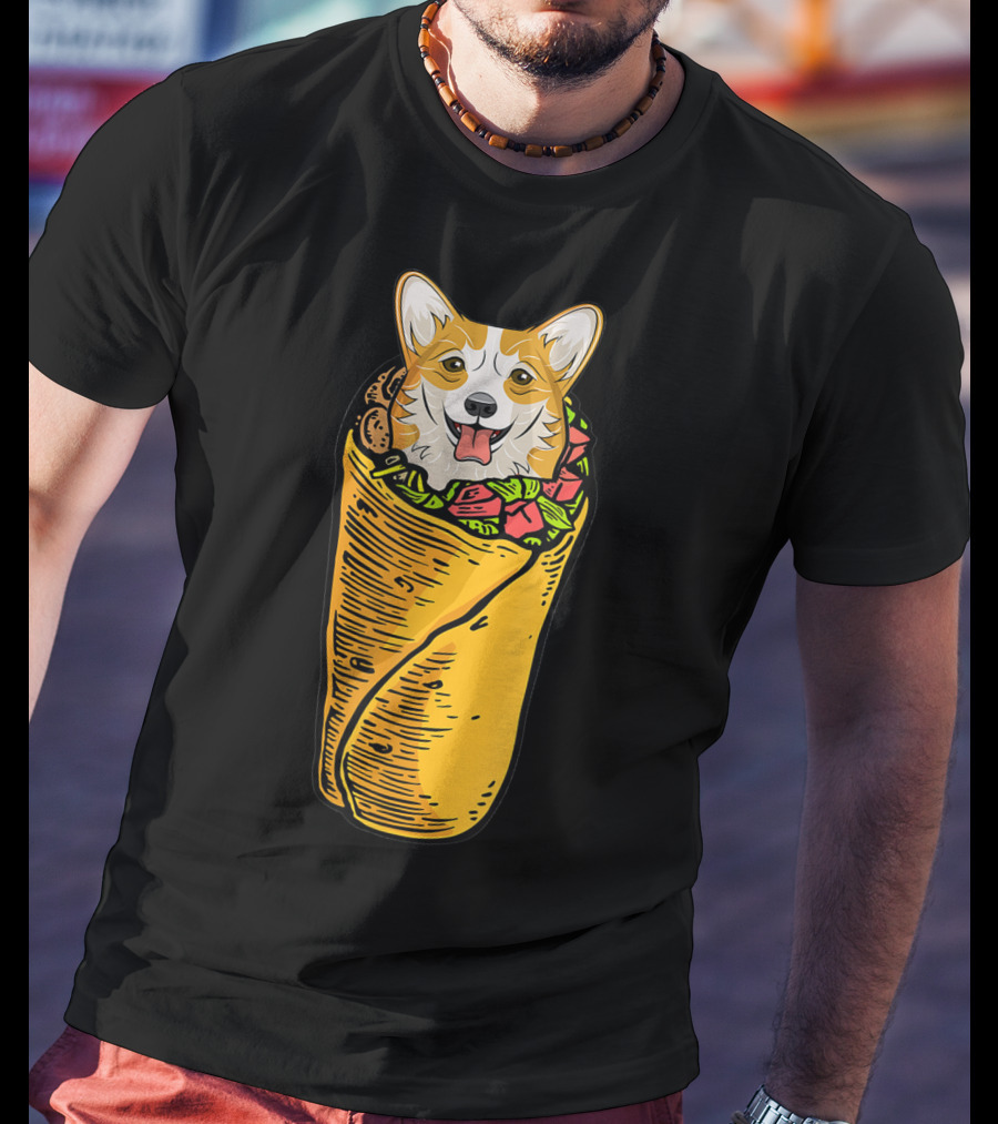 Cinco De Mayo Corgi In Burrito Mexican Food T-Shirt