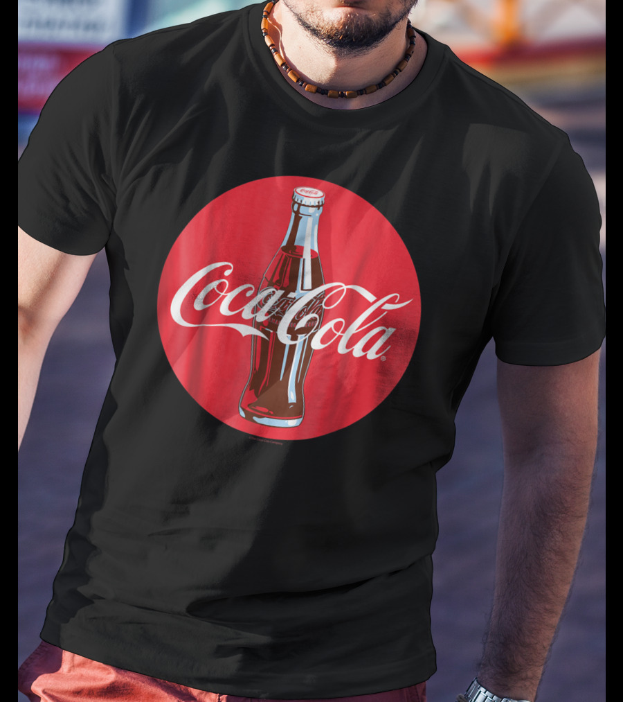 Coca Cola Classic Glass Bottle Red Circle T-Shirt