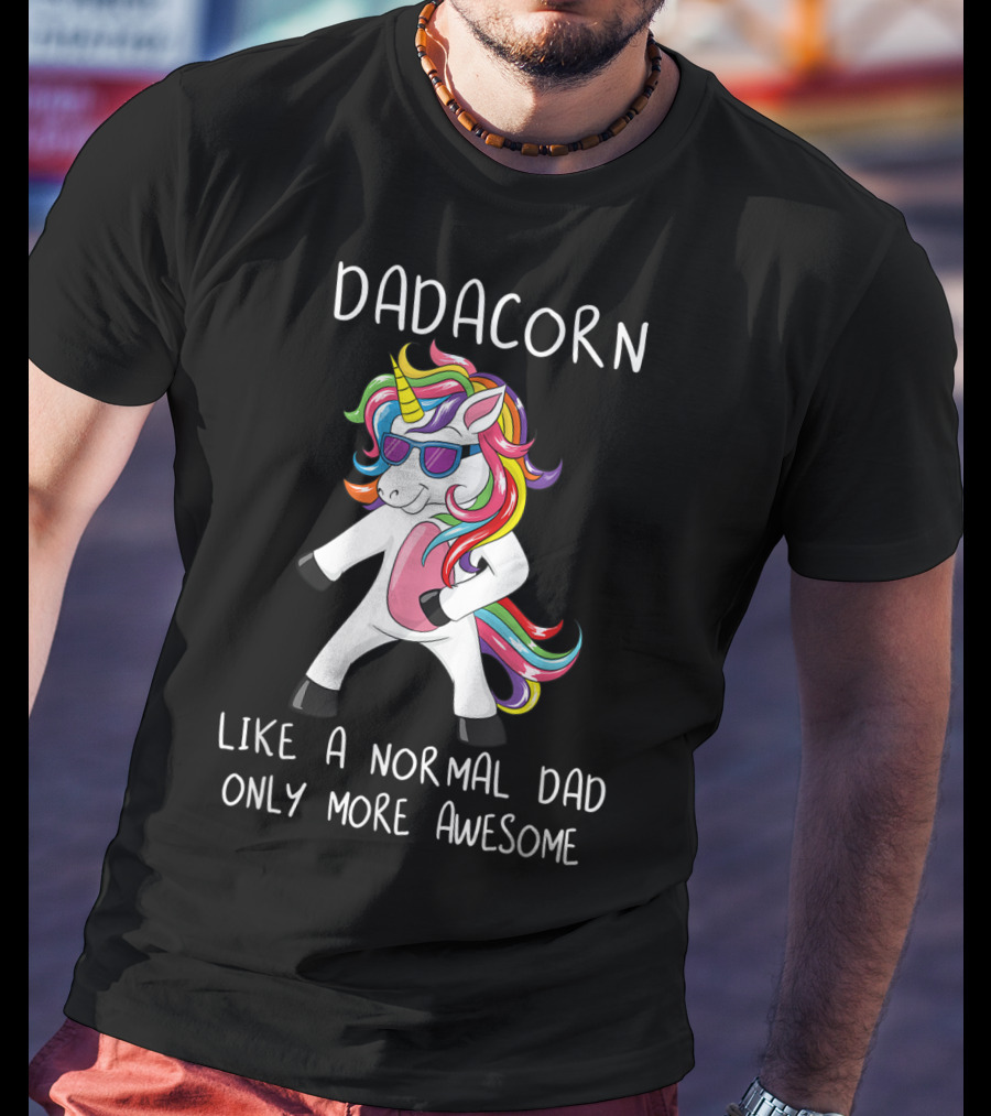 Dadacorn Like A Normal Dad Only More Awesome Flossing Unicorn T-Shirt