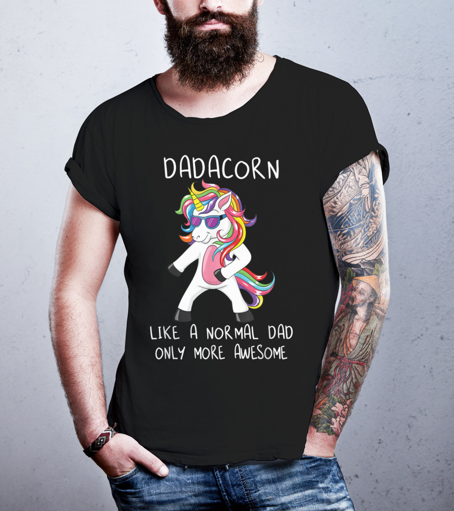 Dadacorn Like A Normal Dad Only More Awesome Flossing Unicorn T-Shirt