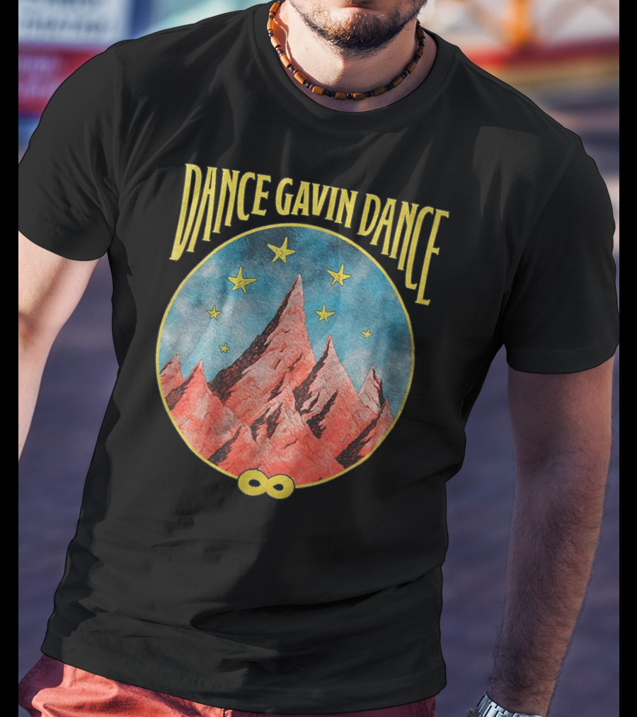 Dance Gavin Dance Infinity Red Mountain And Yellow Stars T-Shirt