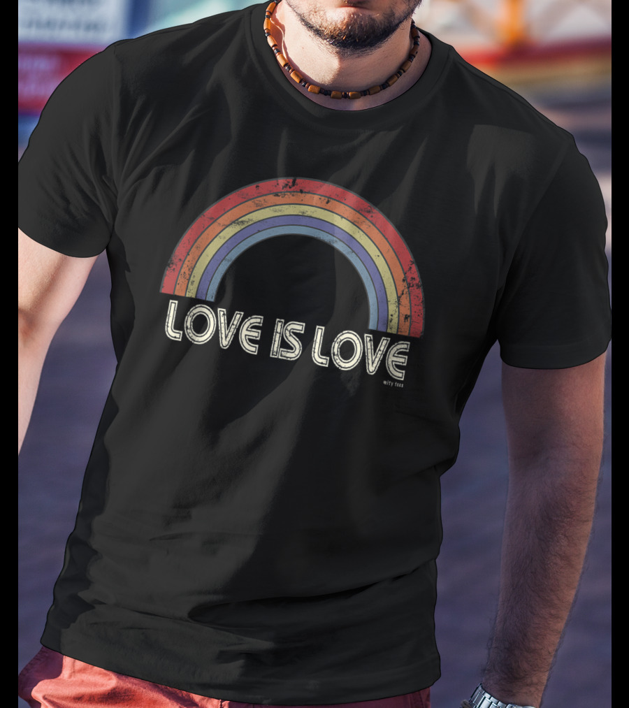 Love Is Love Distressed Rainbow T-Shirt