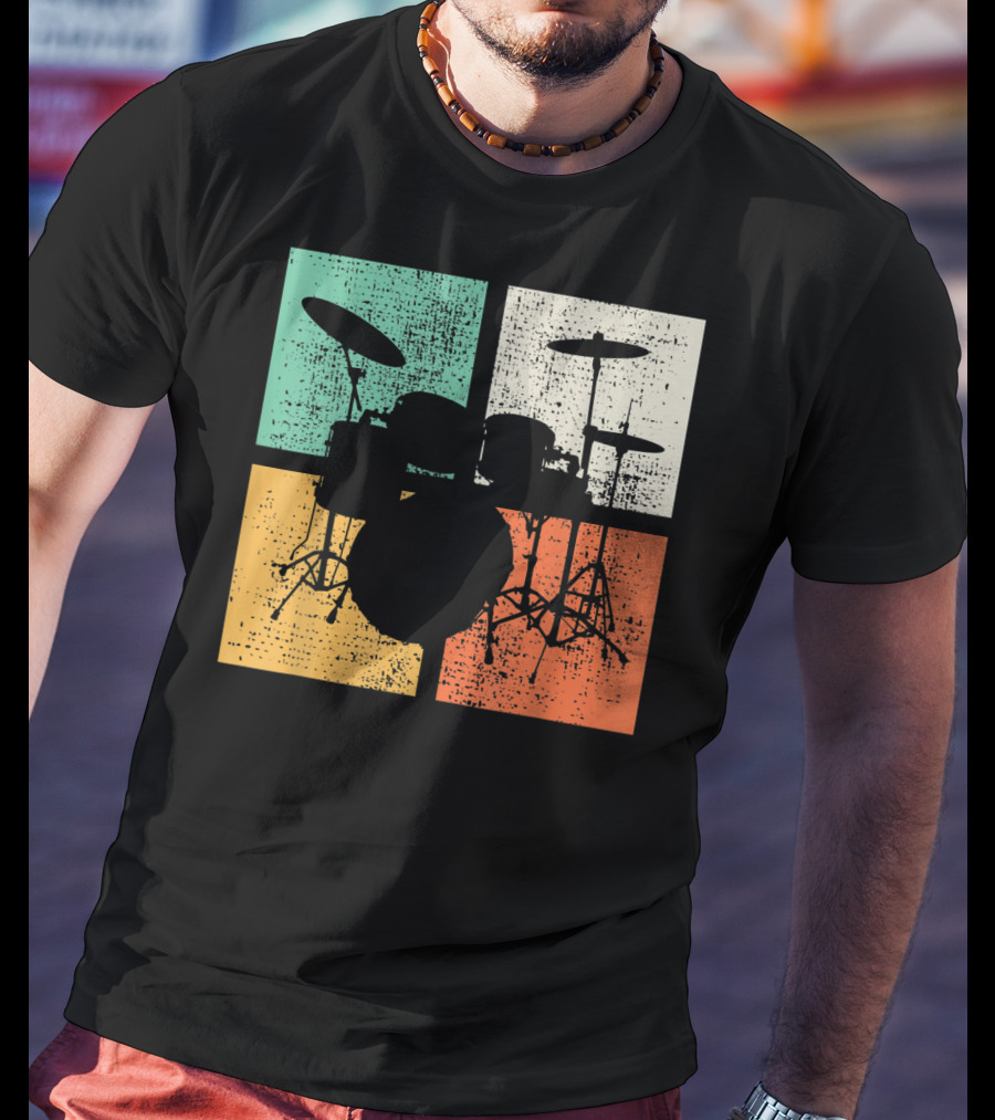 Drummer Drumline Drumset Retro Drum Kit T-Shirt