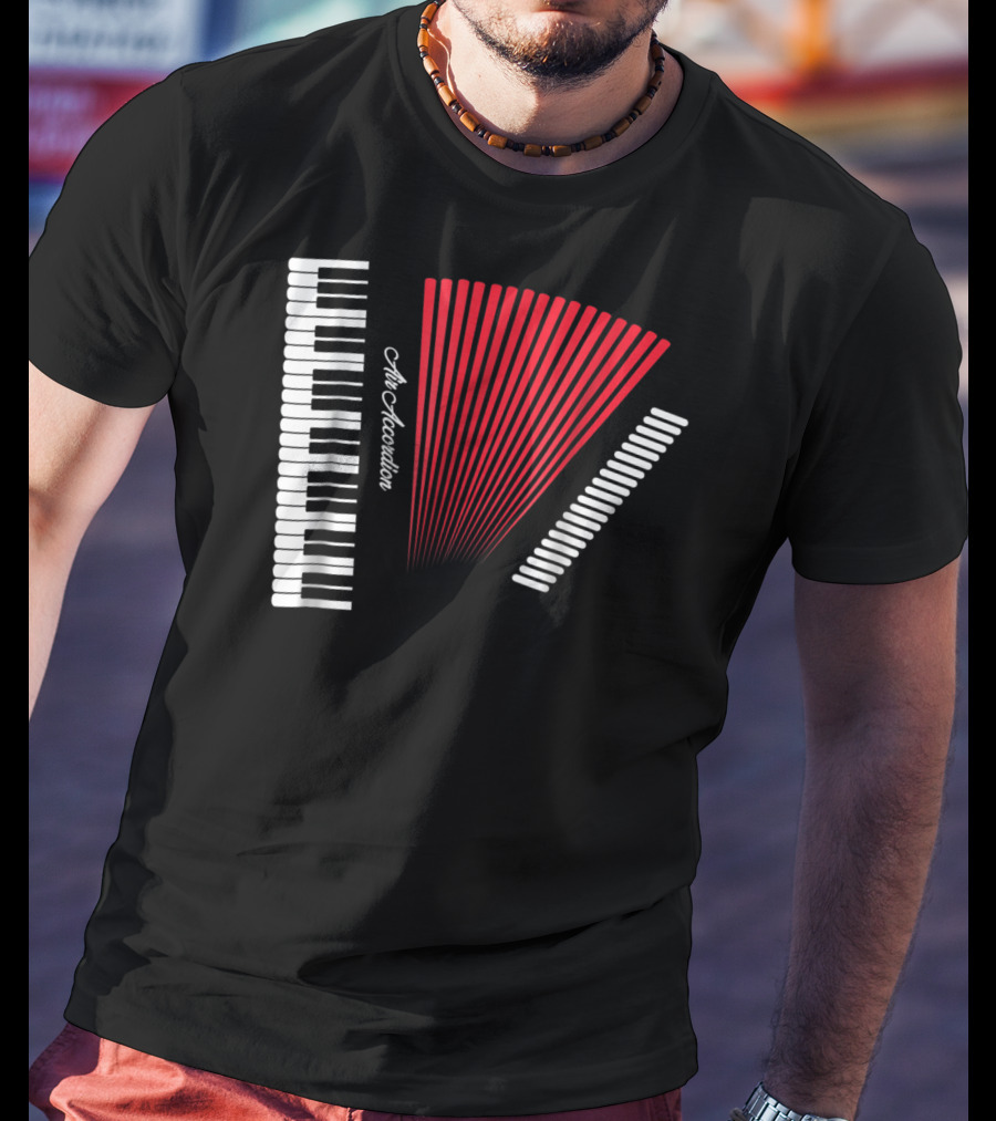 Air Accordion Funny Instrumental Player Music T-Shirt