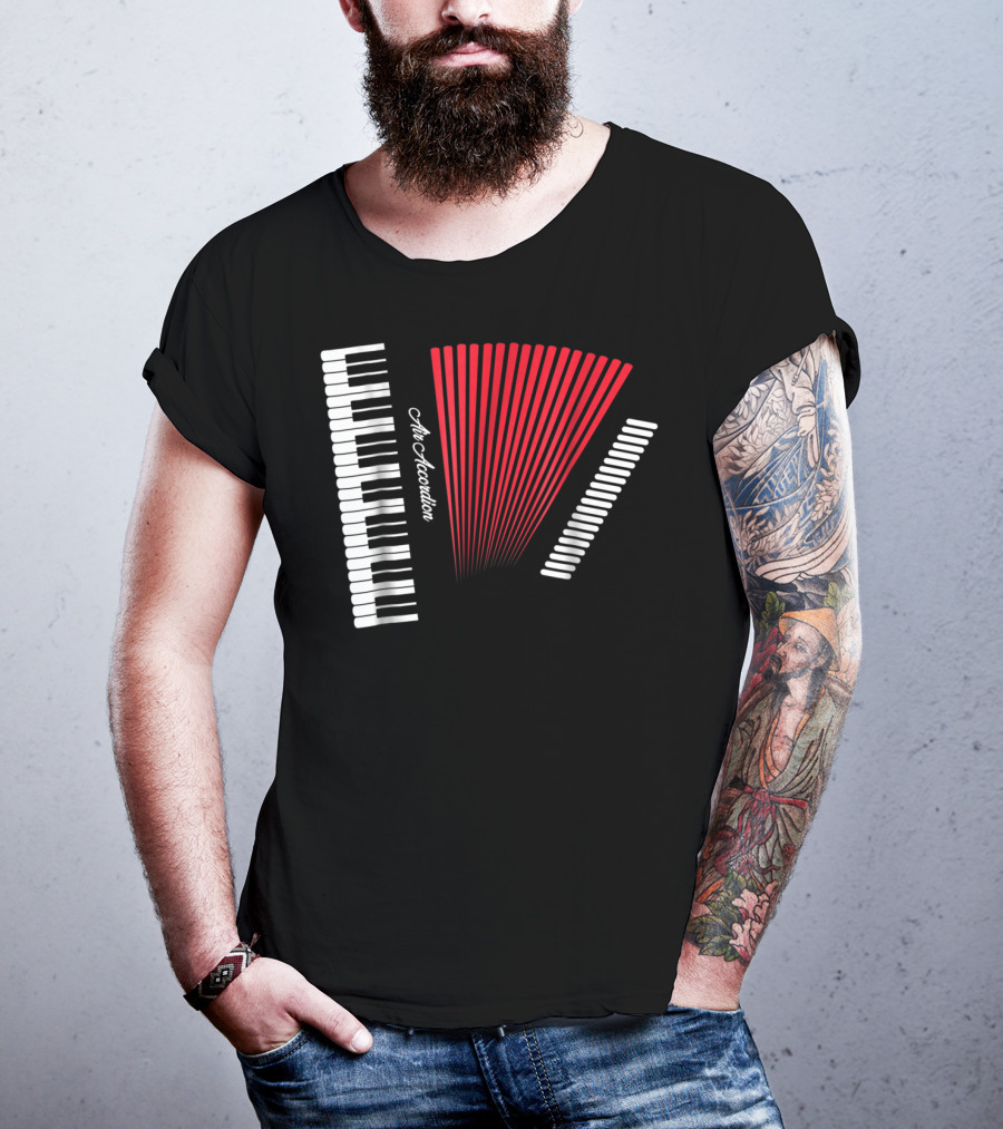 Air Accordion Funny Instrumental Player Music T-Shirt