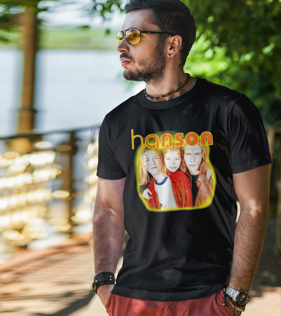 Hanson Band Members Vibrant Yellow Orange Aura T-Shirt