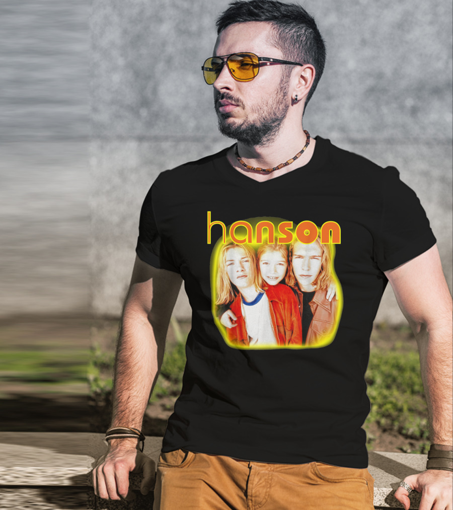 Hanson Band Members Vibrant Yellow Orange Aura T-Shirt