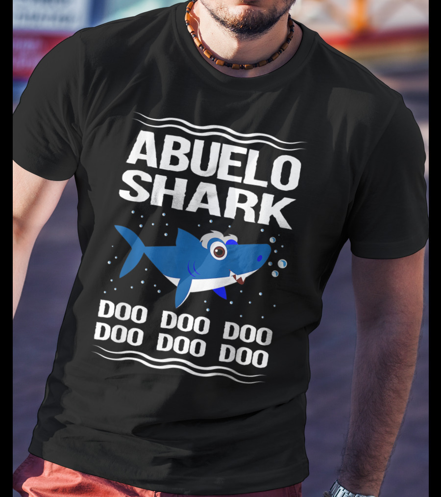 Abuelo Shark Doo Doo Doo Song Meme Grandpa Shark With Bubbles T-Shirt