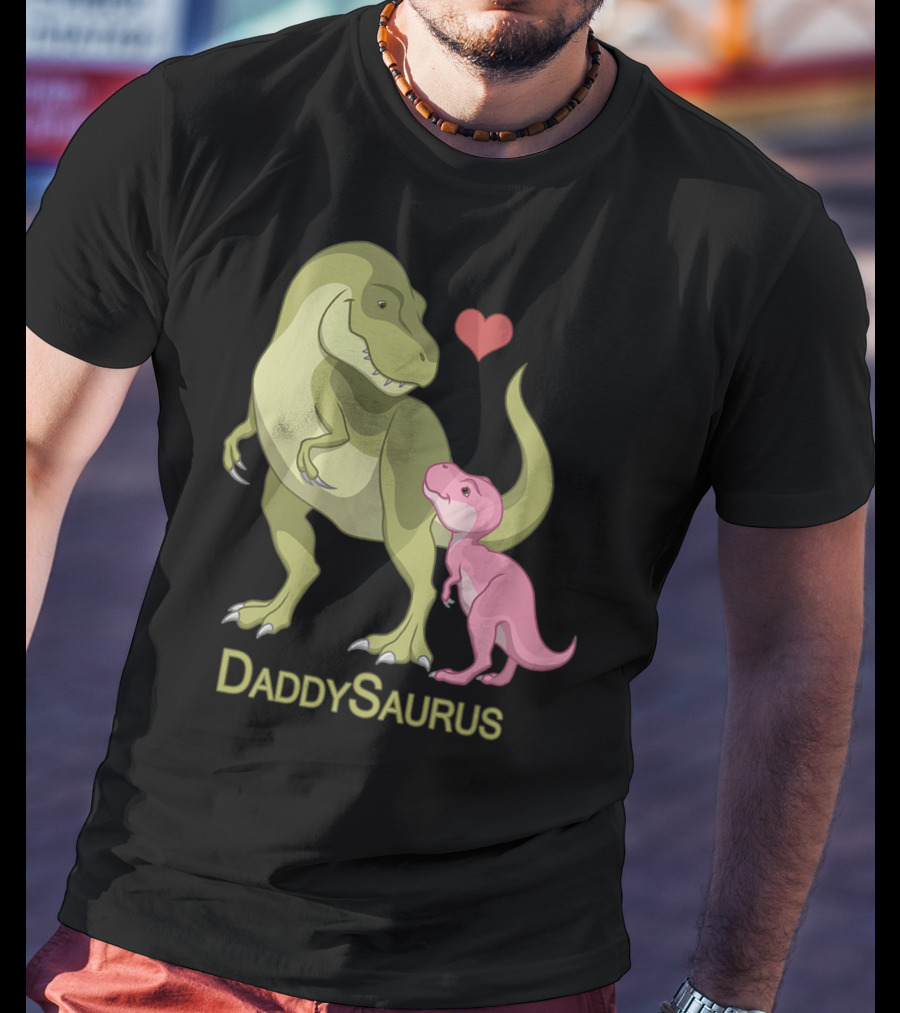 DaddySaurus Rex Father Baby Girl Dinosaurs Heart T-Shirt