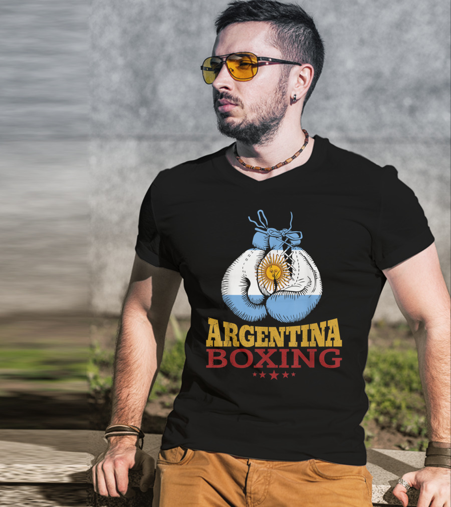 Argentina Boxing Gloves Flag Pride T-Shirt