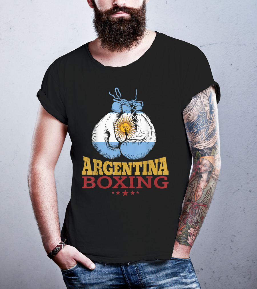 Argentina Boxing Gloves Flag Pride T-Shirt