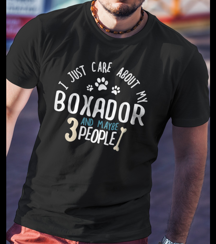 I Just Care About My Boxador And Maybe 3 People T-Shirt