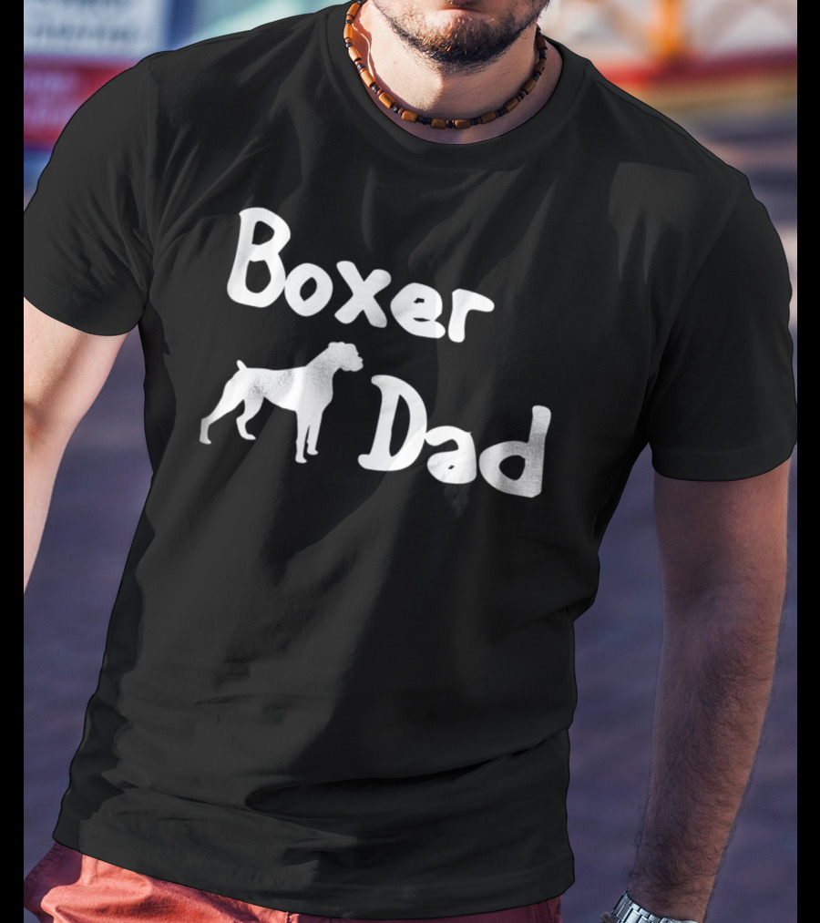 Boxer Dad With Boxer Silhouette For Boxer Enthusiasts T-Shirt