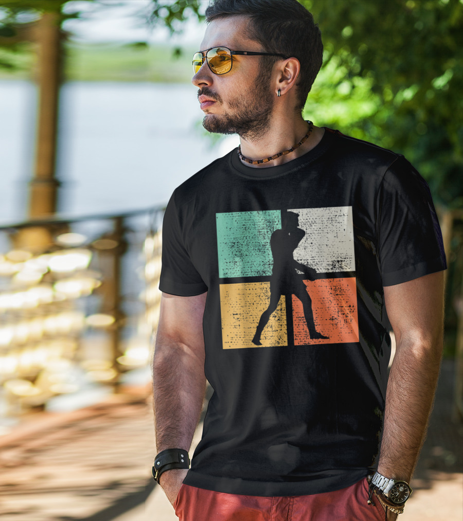 Boxing Boxer Vintage Box Club Silhouette Retro Blocks T-Shirt