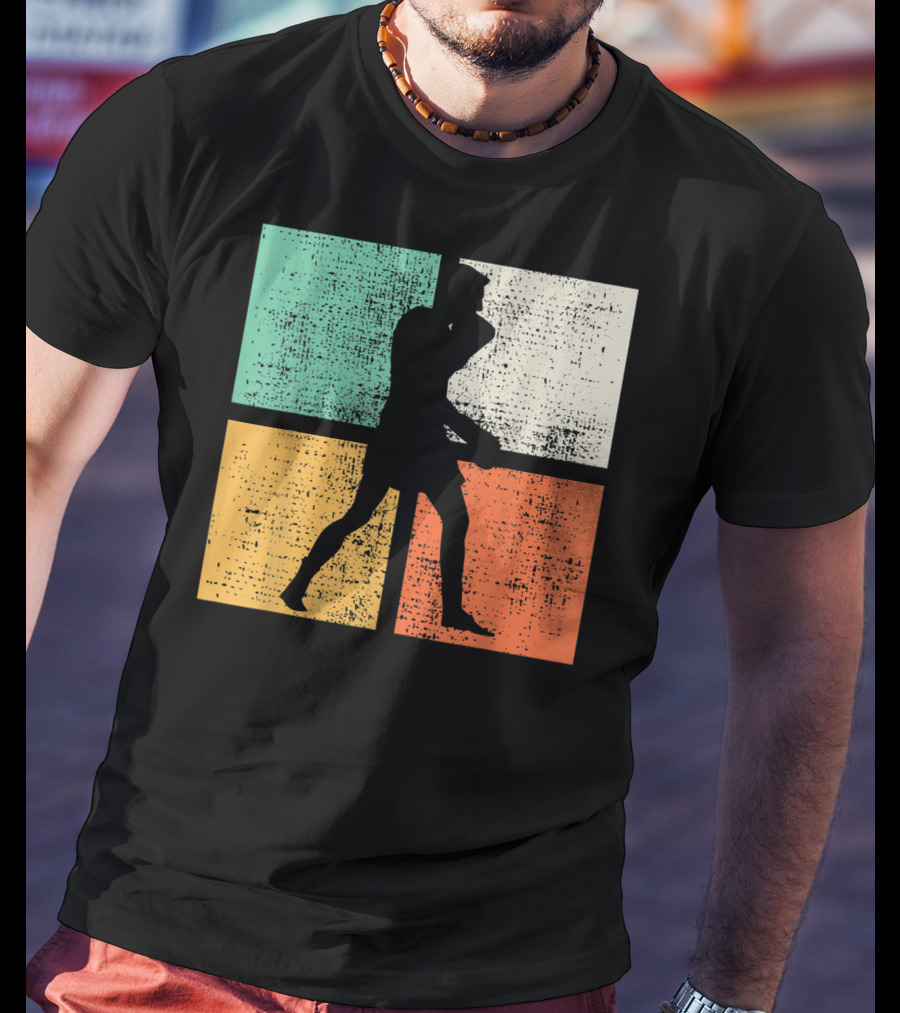 Boxing Boxer Vintage Box Club Silhouette Retro Blocks T-Shirt