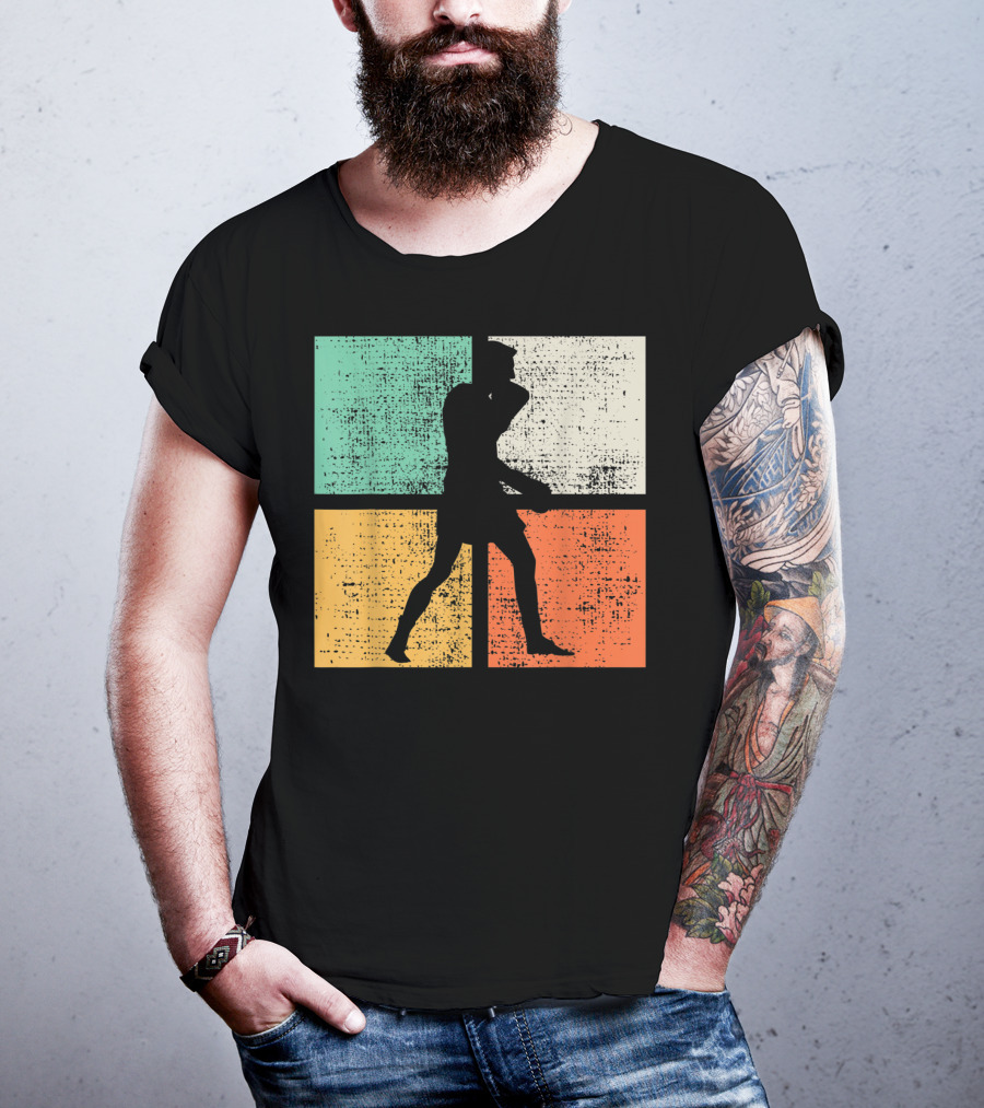 Boxing Boxer Vintage Box Club Silhouette Retro Blocks T-Shirt